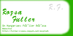 rozsa fuller business card